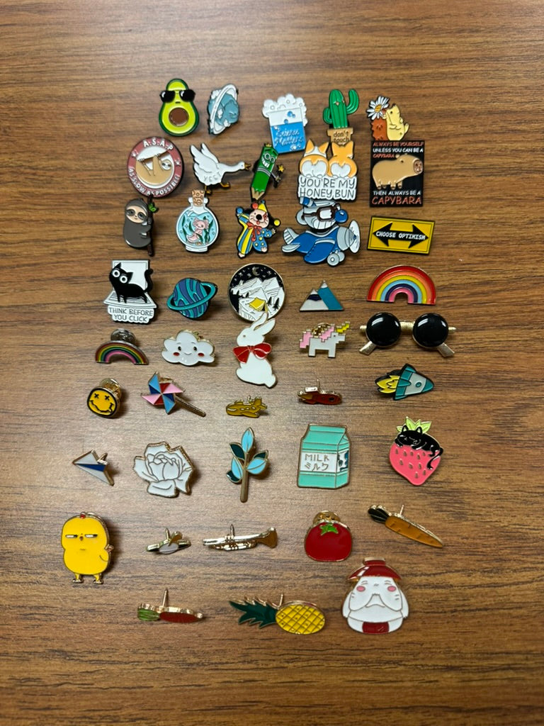 64 Assorted Enamel Pins outlet